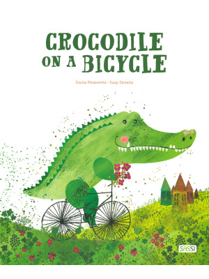Crocodile on a bycicle. Edi...
