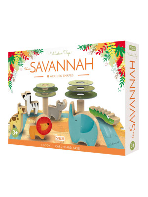 The savannah. Wooden toys. ...