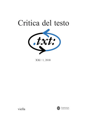 Critica del testo (2018). V...