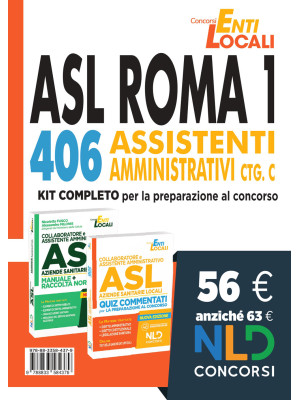 Concorso Asl Roma: Kit completo per 326 Collaboratori Amministrativi Cat. D e 406 Assistenti Amministrativi Cat. C Asl Roma