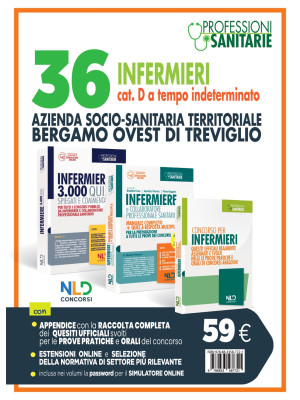 Kit concorso Asl Bergamo Ovest 36 infermieri cat. D a tempo indeterminato: manuale completo + quiz. Con espansione online