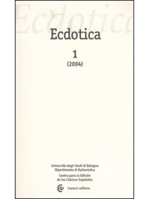 Ecdotica (2004). Vol. 1