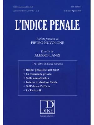 L'indice penale (2018). Vol. 1