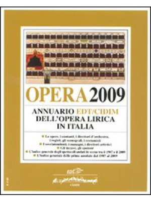 Opera 2009. Annuario dell'o...
