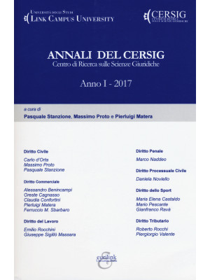 Annali del Cersig. Anno I (...