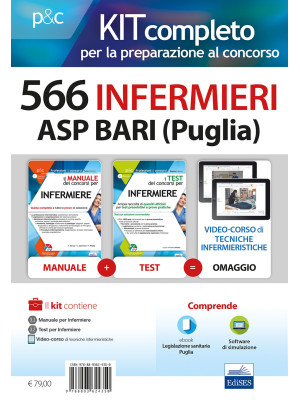 Kit concorso 566 Infermieri ASP Bari (Puglia). Manuali di teoria e test commentati per tutte le prove. Con e-book. Con software di simulazione
