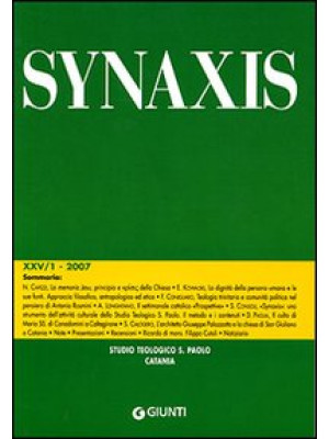 Quaderni di Synaxis. Vol. 25/1