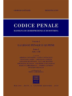 Codice penale. Libro I. Vol...