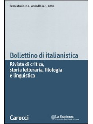 Bollettino di italianistica...