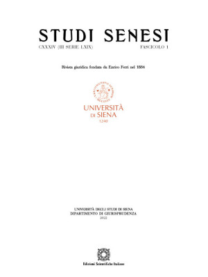 Studi senesi. Rivista giuridica (2022). Vol. 1