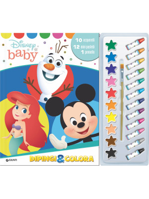 Disney baby. Dipingi & colora. Ediz. a colori. Con 12 mini pastelli, 10 acquerelli e 1 pennello