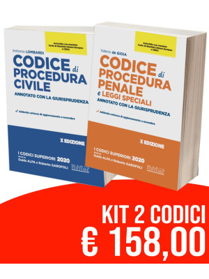 Kit Codici Esame Avvocato 2021: Codice civile. Annotato con la giurisprudenza-Codice di procedura penale e leggi speciali. Annotato con la giurisprudenza