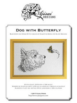 Dog with butterfly. Blackwo...