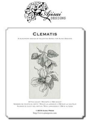 Clematis. Blackwork design
