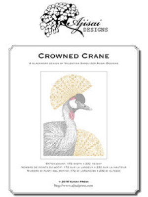 Crowned crane. Blackwork de...