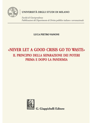 «Never let a good crisis go...